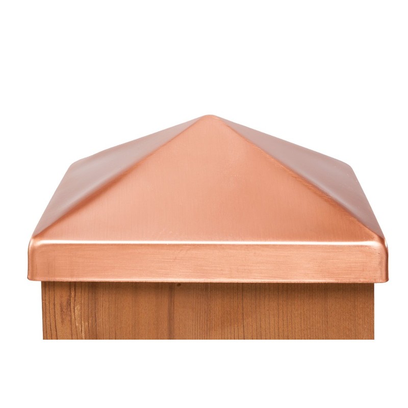 Solid Copper 6x6 Pyramid Cap - Designed to Fit Over