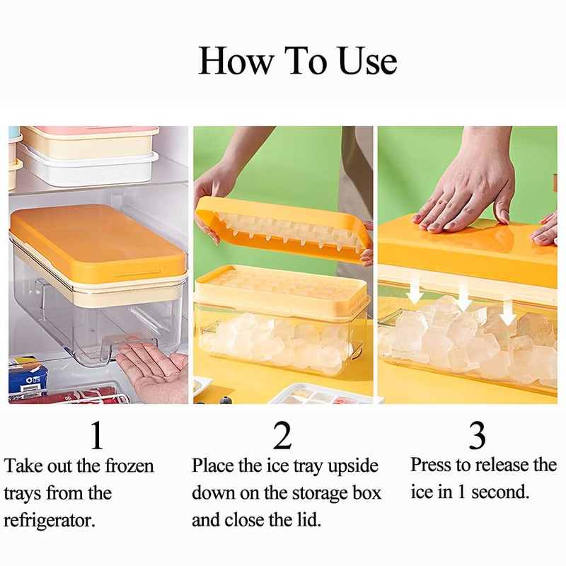 Ninyoon 1 Second Release Ice Cube Tray with Lid and