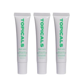 Topicals Slick Salve Mint Glossy Lip Balm | Soothes Discomfort, Strengthens Barrier & Provides Lasting Hydration & Relief | Vegan, Paraben-Free Formula w/Hyaluronic Acid (3 Pack, 0.5 Fl Oz Each)