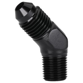 Podavelle 4AN Male Flare to 1/8 NPT Pipe Male 45 Degree Elbow Fitting Adapter Union Aluminum Black