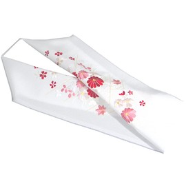 Hinoya Embroidered Half Collar, Silk Cross-weaving, For Furisodes, Red, Half Collar, Made in Japan, Shuyu Half Collar, Coming-of-Age Ceremony, white