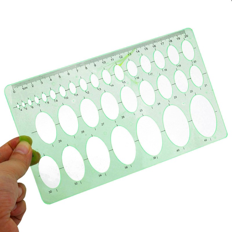 1Pcs 20cm Oval Ruler Drafting Template,Oval Line Drawing Ruler,Oval Tracing