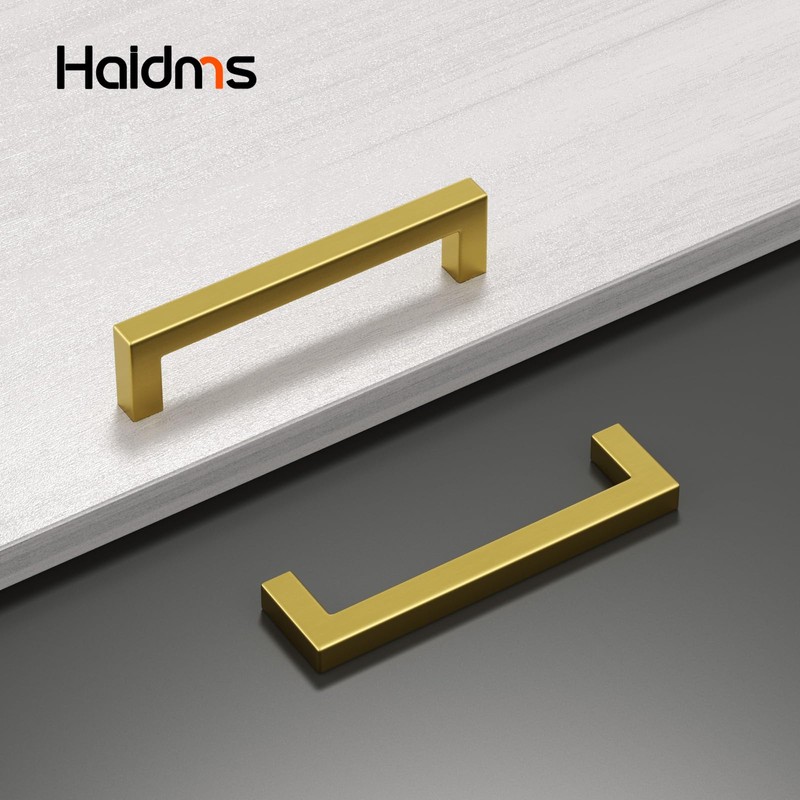 Haidms 30 Pack | 5 Inch Gold Cabinet Handles Brushed