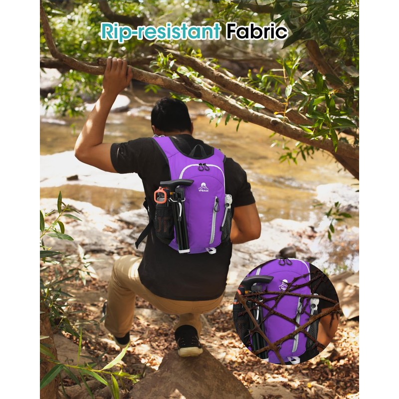 VPBAGE Hiking Daypack, Purple, Small, Daypack Backpacks