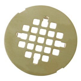Brushed Gold Snap-in Shower Floor Drain Cover,Hidrop 4-1/4" OD Round Shower Strainer Grid, Easy-to-Install Replacement Cover Stainless Steel
