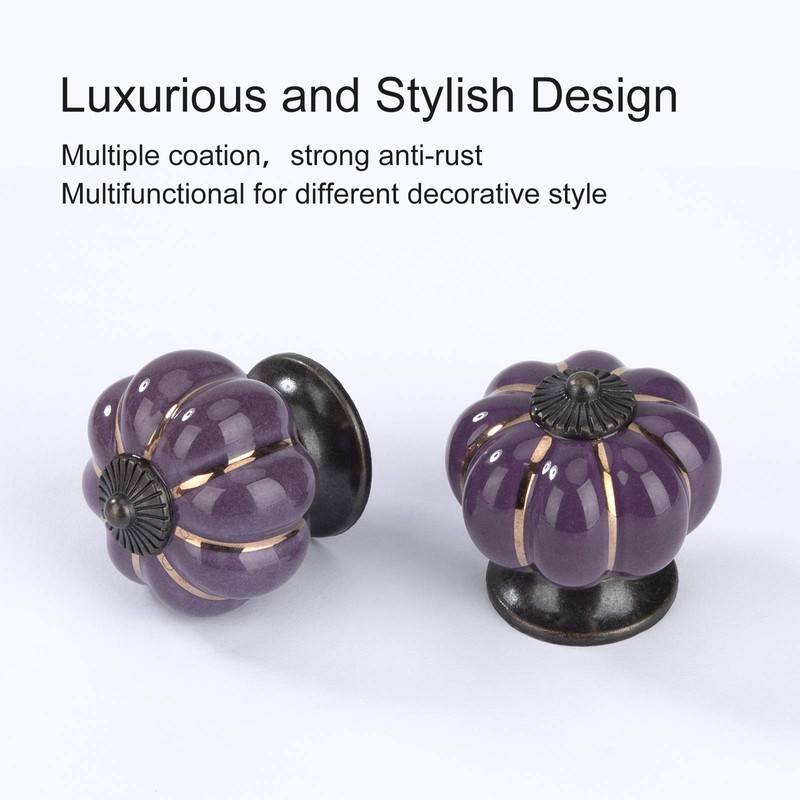 MengH-SHOP Cabinet Knobs Pumpkin Drawer Knobs Ceramic Furniture Knob with