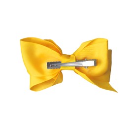 4 Inch Grosgrain Hair Bow for Girls (Yellow)