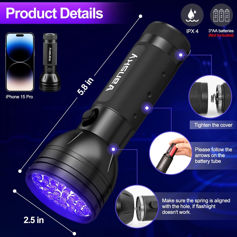 Vansky Air Conditioner Leak Detector: Professional Car Tool 68 LED