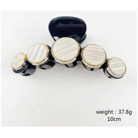 Seleny Pearl Claw Clips (Black and Gold, 11 cm)