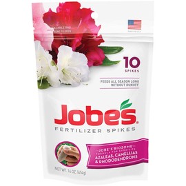 Jobe's 100046761 Azalea, Camellia & Rhododendron Fertilizer Spikes 9-8-7, 3 Pack (10 Spikes per Pack)