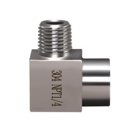 Napredak 90 degree street elbow NPT 1/4 male to NPT 1/4 female stainless steel pipe fitting, forged street elbow for hydraulic system pressure regulator and gauge, 4350 psi, 1 pc