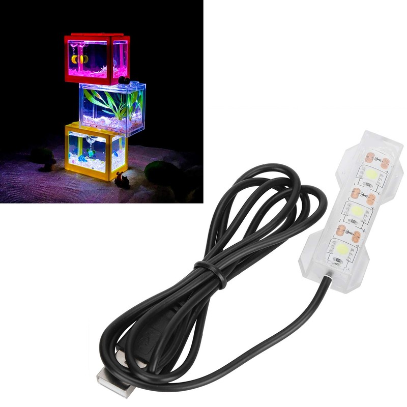 Underwater Light, USB Charging Plastic Portable LED Aquarium Light, 2.4X0.8Inch