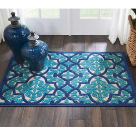 Nourison Aloha Navy Indoor/Outdoor Area Rug 2'8" x 4'