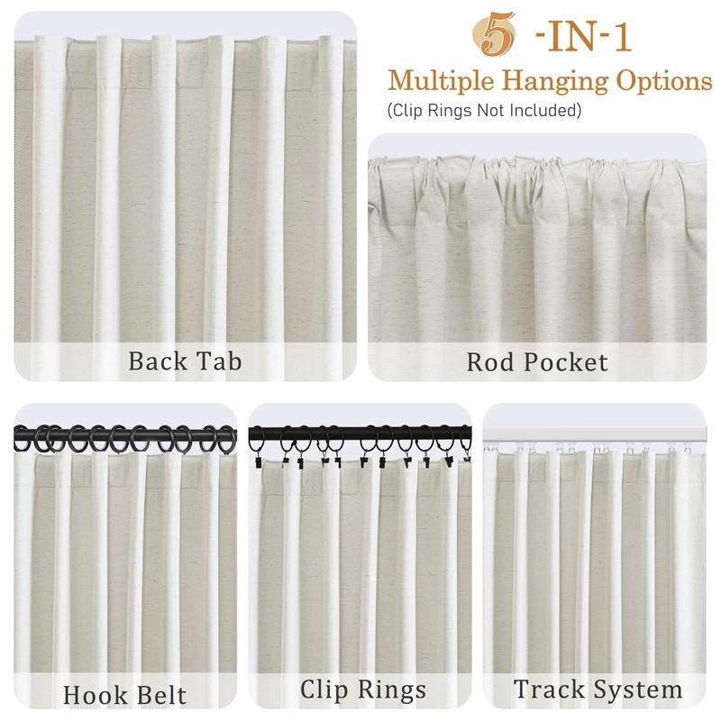 UHITECH 36 Inch Long Short Blackout Curtains for Bedroom Linen