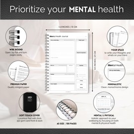 Mental Health Journal for Men | Daily Gratitude, Self Care, Intentions, Affirmations and Nutrition | A5 Mono