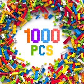 3 otters 1,000PCS Building Bricks Bulk, Classic Building Blocks Set Basic uilding Bricks Kit Educational Toy for Kids 3-8