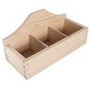 Wooden Open 3 Compartments Box | Multi-purpose Storage | Tea
