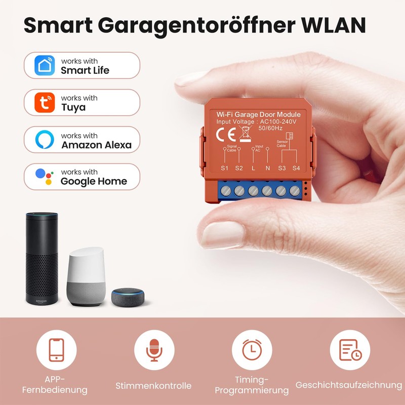 MIUCDA Smart Garage Door Opener, WiFi Remote Control with App,