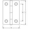 Best 135 Stainless Steel Extra Thick Hinges, 51 Mil Pack