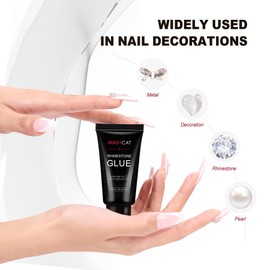 Rhinestone Glue for Nails 30ML Super Strong Adhesive NO Wipe Gel Nail Glue for Rhinestones 3D DIY Decorations Nail Gem Glue for Nail Crystals Beads Diamond