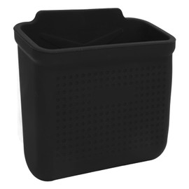 Console Cell Phone Pocket, Extra Room Car Side Pocket Organizer Silicone Multipurpose Hook and Loop for Y Flocked (Black)