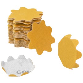 Keystone Flex Edge Gold 3 Inch Hook and Loop Sanding Discs, Wavy Sand Paper for Bowl Sanders and Drill Sanding Attachments, Prevent Shifting, Single Grit - 25 Pack (320 Grit)