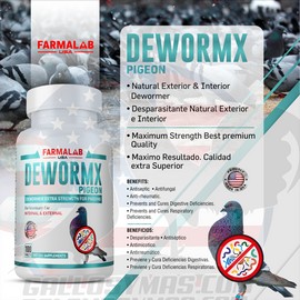 FARMALAB DEWORMX PIGEON TABS DEWORMER EXTRA STRENGTH PIGEONS DESPARASITANTE PARA PALOMAS