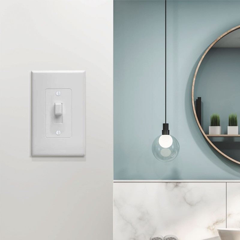 TayMac MW2570W Masque 1-Gang Decorator Style Toggle Switch Cover-Up Wall