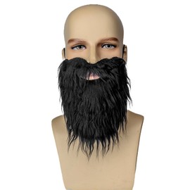 FVCENT Costume Fake Beard Men's Beard Costume Facial Supplies Disguise Male Makeup Cosplay Holiday Party Party (Black)