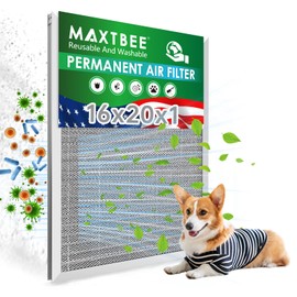 MAXTBEE 16x20x1 Air Filter Electrostatic Filter Reusable Washable HVAC AC Furnace Filter,MERV 8,Lasts a Lifetime, Healthier Home or Office(Actual Size:15.5x19.75x0.8 Inch)