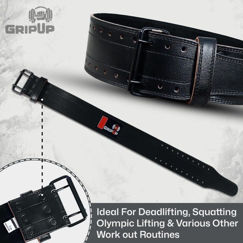 GripUp Weightlifting Belt for Men & Women Approved, 6mm Thick
