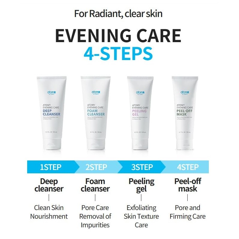 A.t.o.m.y Evening Care 4 set - Foam Cleanser + Deep