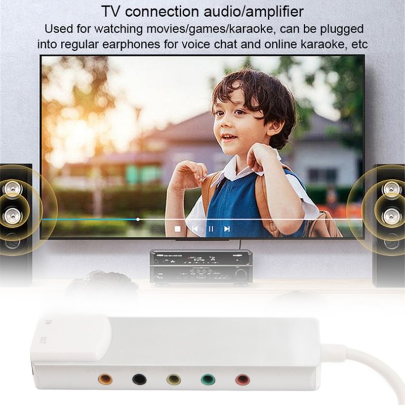 USB Sound Card Supports 5.1 7.1 Channels Rich Interfaces Plug
