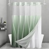 Extra Long No Hook Shower Curtain and Liner Set, Ombre