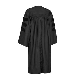 GraduationMall Classic Doctoral Graduation Gown 51(5'6"-5'8") Black