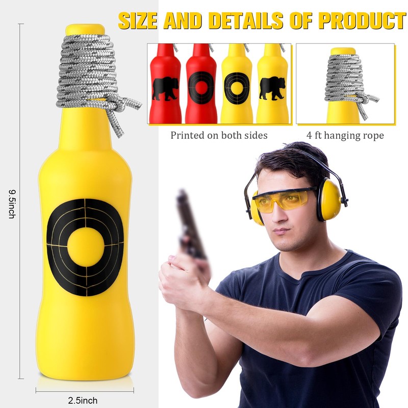Gemscream 12 Pack Plastic Bottle Targets Shatterproof Bottle with Rope