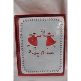 AMERICAN GREETINGS ice skating Santa and Mrs. Claus Christmas cards - set of 10