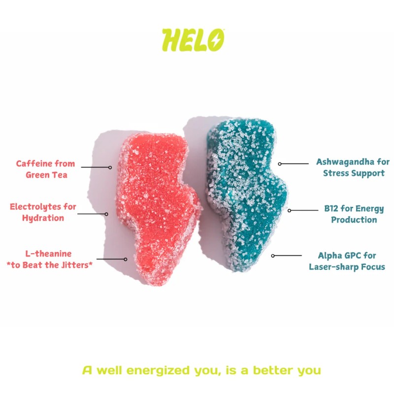 HELO Energy Gummies, Blue Razz (10CT)