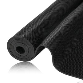 TEEMO 1Pcs Pool Mats for Deck 3x10ft Rubber Drainage Matting Non Slip Drainage Floor Mats Pool Bathroom Flooring Mat Anti Slip Deck Mat for Outdoor Indoor Supplies (Black)