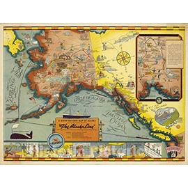 Historic Map : A Good-Natured map of Alaska, 1939 - Vintage Wall Art - 30in x 24in