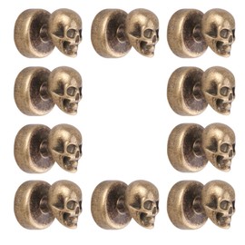 BAMI-LEE House 10 Pieces Skull Magnets Pins for Fridge Magnets,Office Magnets,Whiteboard Magnets,Map Magnets (Bronze)