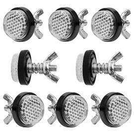 8Pcs Reflector Motorcycle License Plate Bolts and Nuts, 0.98inch Round Reflector Bolts, M5 Nuts Screws, License Plate Fastener Nut for Motorcycle Bicycle Car (White)