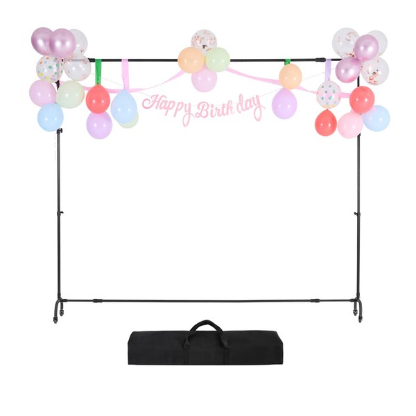 Happybuy Backdrop Stand with Wheels, 7 x 10 ft Adjustable