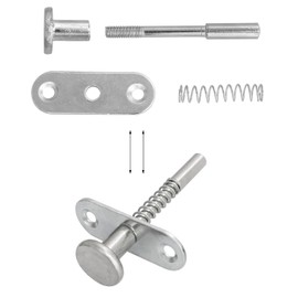 DGHAOP 2pcs Stainless Steel Spring-Loaded Plunger Latches Flat Pin Hinge Spring Latch for Cabinet Door