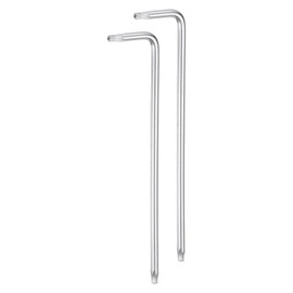 HARFINGTON 2pcs T10 Tamper Proof Torx Wrench Star Keys 92mm / 3.63" Long Arm L-Shaped 6 Points Wrench S2 Steel Chrome Coated Surface Hand Tool for Automotive/Home Repairs