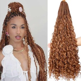 Senegalese Twist Crochet Hair for Black Women 24inch Boho Island Twist Crochet Braids With Curly Ends 20strands/pack Pre looped Goodess Boho Box Braids Hair for Braiding Hair Extensions(27Mix30)