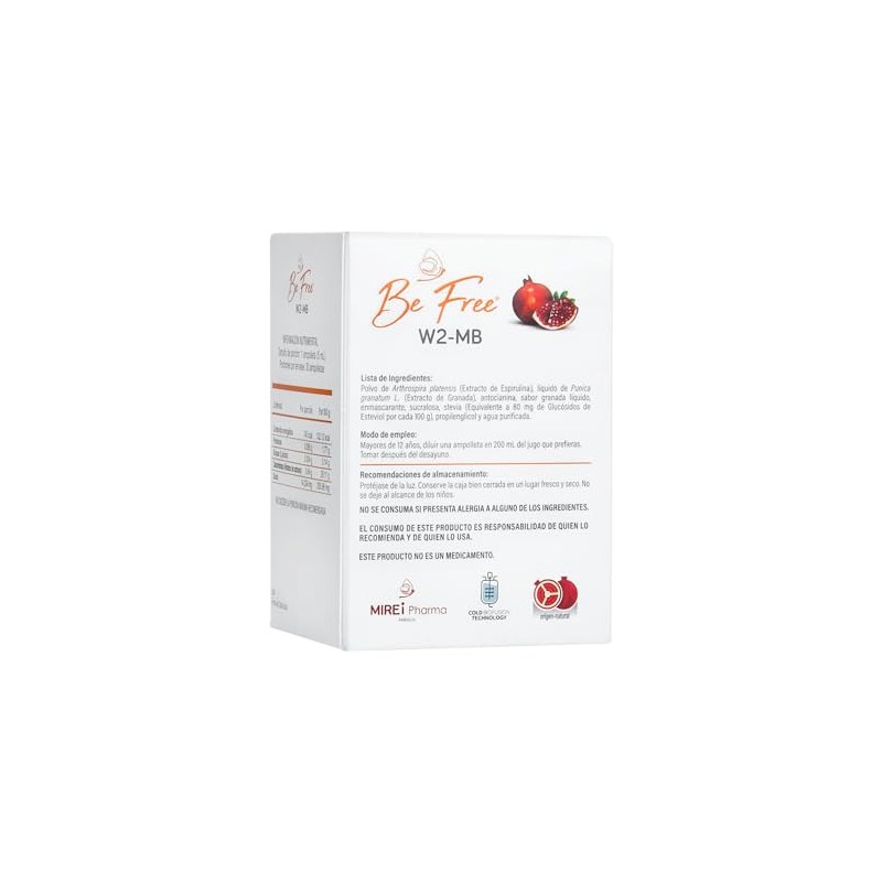 Be Free - W2-MB, Suplemento Alimenticio, 30 Ampolletas de 5ml,