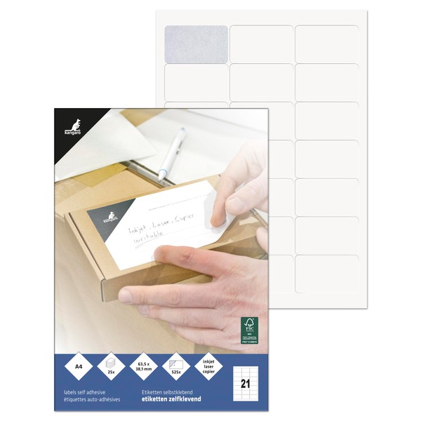ILK Kangaro Labels 63.5 x 38.1 mm Box 25 Sheets