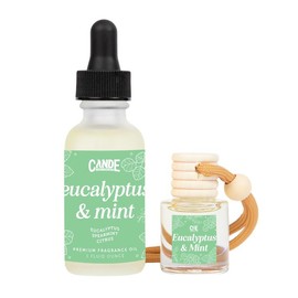 Car Freshener & Refill Bundle - Long Lasting Car Fragrance:_Eucalyptus + Mint