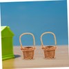 KONTONTY 6 Pcs Pp Woven Mini Baskets Handles Tiny Storage